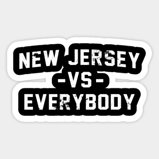 New Jersey Vs Everybody Vintage Distressed Sticker